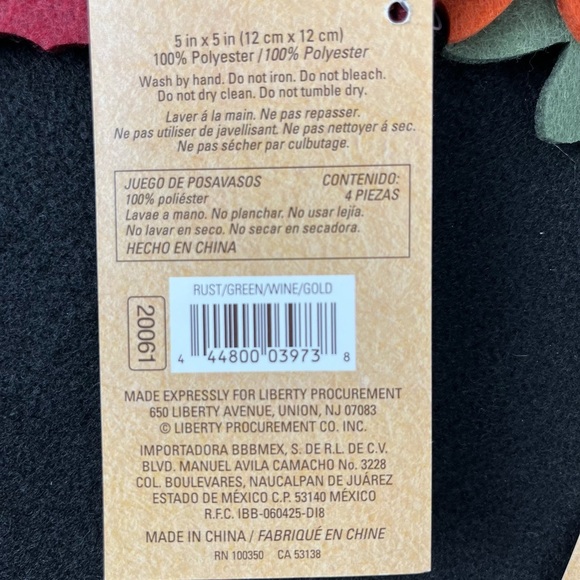 NWT Liberty Procurement Felt Maple Leaf Coasters Red Green Tan Orange 8 total - Picture 3 of 5